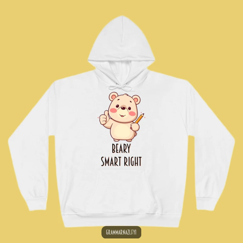 Funny Bear Thumbs Up Hoodie: Cozy Comfort and Happy Pencil Power
