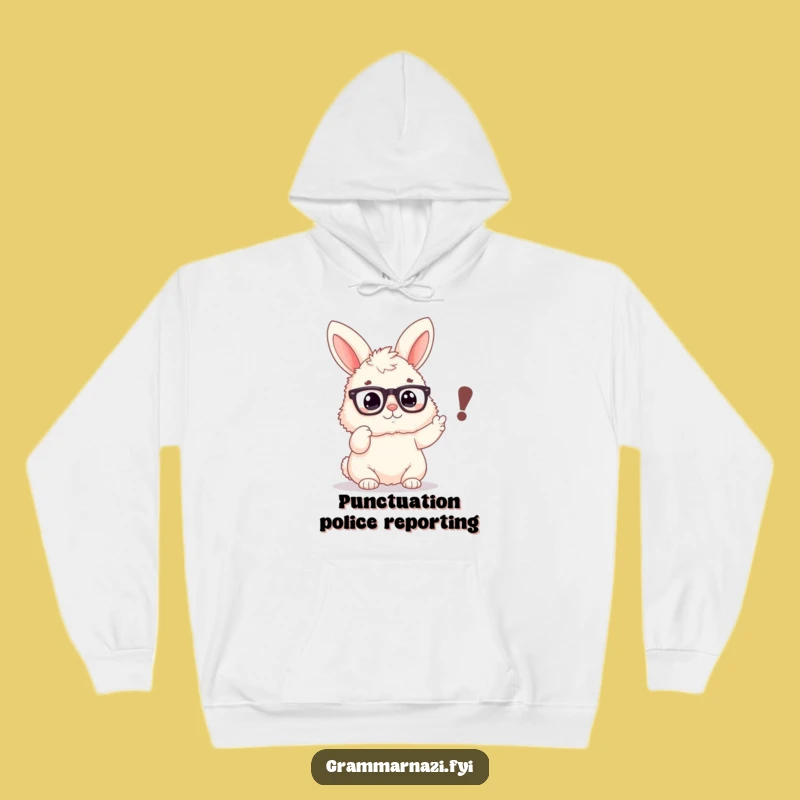Funny Bunny Punctuation Hoodie - Warm & Witty Grammar Lover Gift