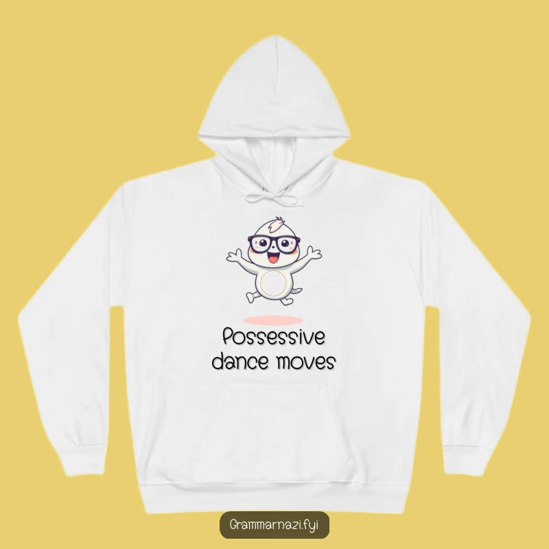 Funny Grammar Hoodie: Cozy Creature Joins Apostrophe Dance - Warm Funny Gift for Bookworms