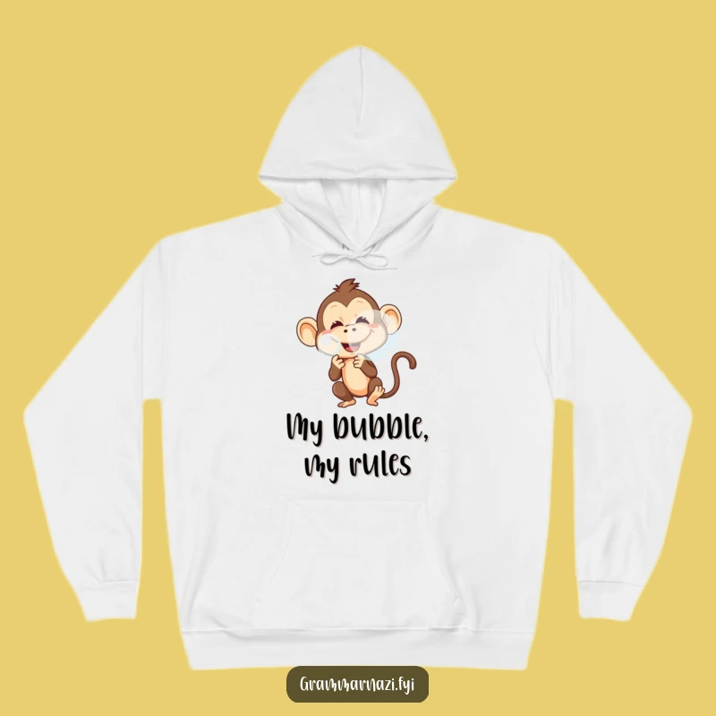 Funny Monkey Hoodie: Mischievous Bubble Blower For A Cozy Hilarious Gift