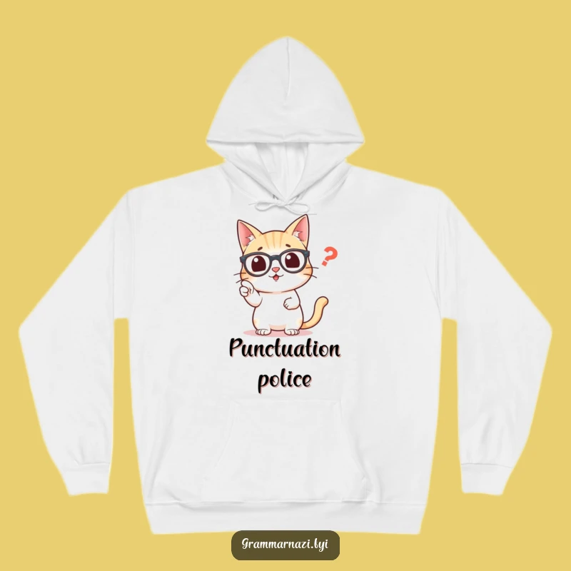 Cozy Grammar Cat Hoodie: Stay Warm While Correcting Commas
