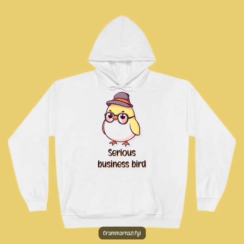 Cozy Funny Bird Hoodie: Stern Scholar, Warm Winter Gift for Intellectuals