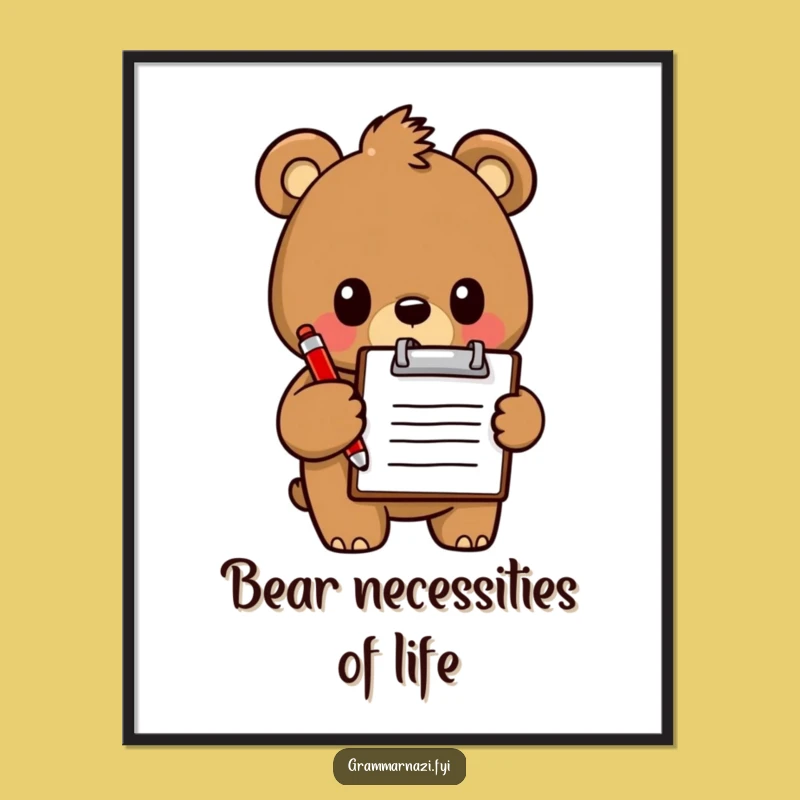 Funny Free Printable Wall Art: Bear Inspector Poster, Perfect Downloadable Decor