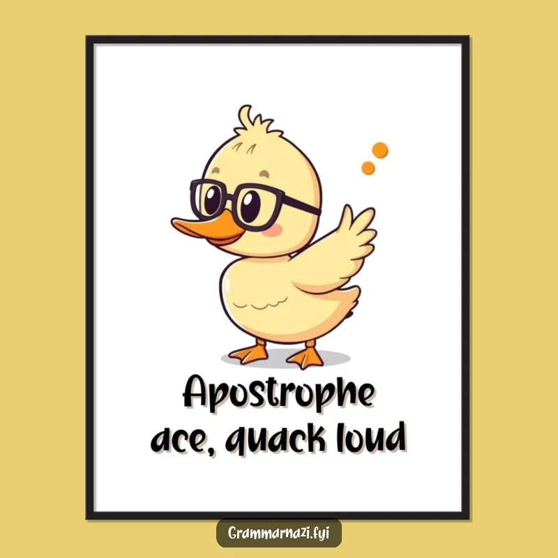Free Printable Duckling Wall Art: Punctuation Perfection DIY Downloadable Art