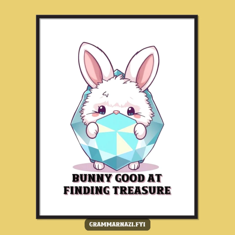 Free Printable Wall Art: Bunny Gem, Enchanting Downloadable Decor for a Magical Touch