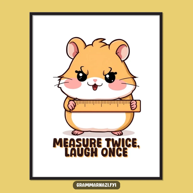 Hamster Measurement Expert Free Printable Wall Art, Humorous Downloadable Decor Gift