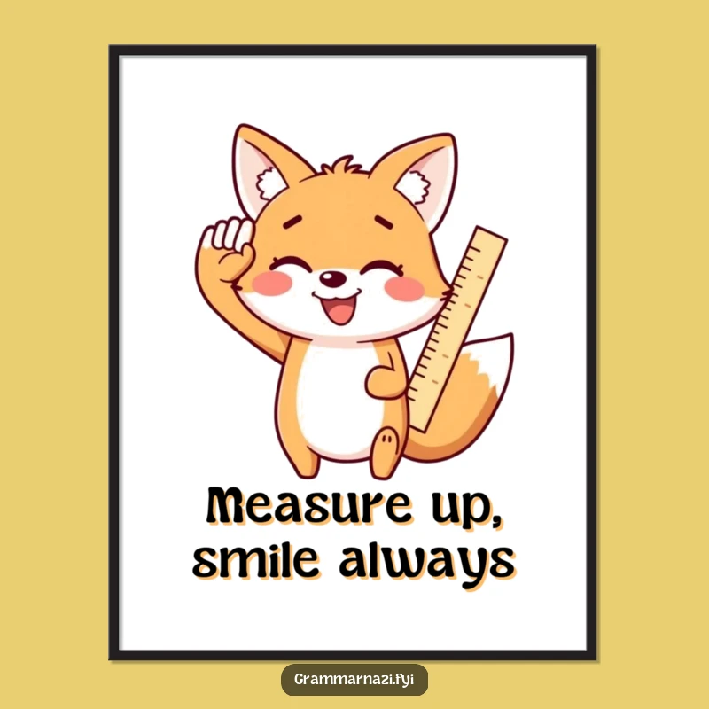 Playful Free Printable Kawaii Fox Art - Ruler Salute Downloadable Decor
