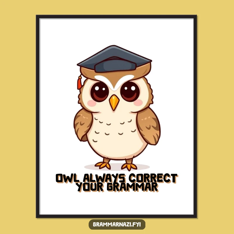 Free Printable Funny Owl Wall Art - Humorous Punctuation Downloadable Decor