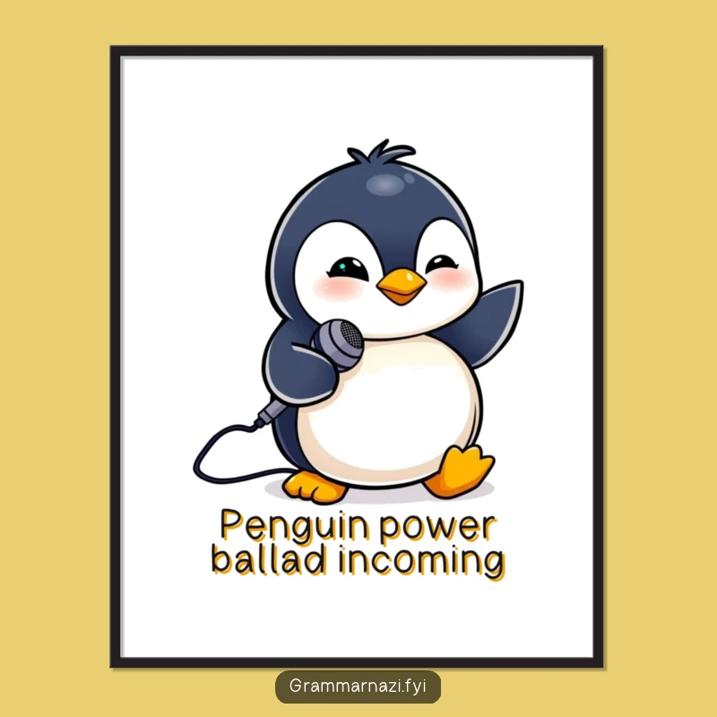 Free Printable Wall Art: Penguin Performer, Funky Downloadable Decor for Music Lovers