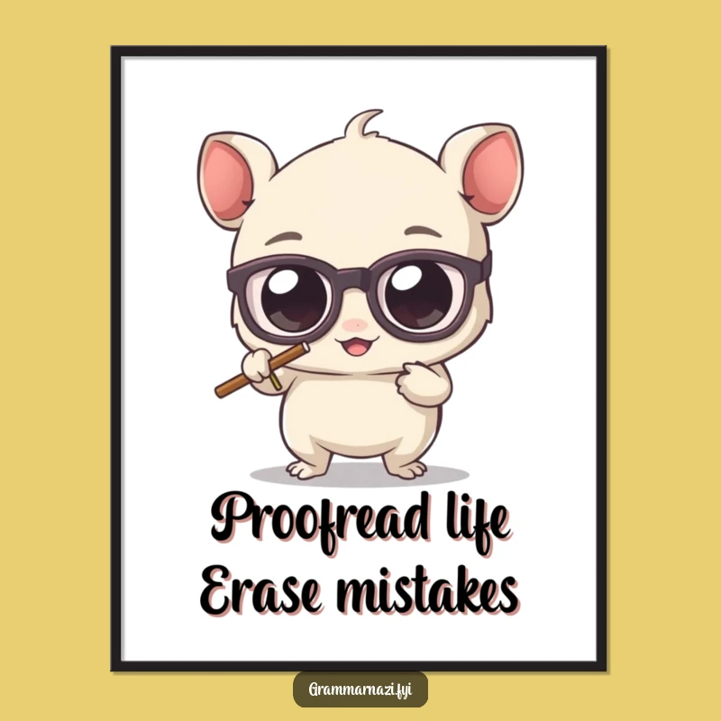 Funny Free Printable Wall Art: Creature Erasing Grammar Errors