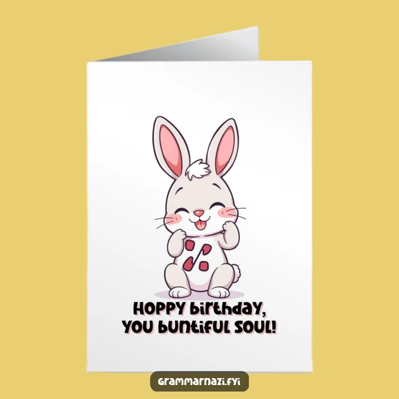 Free Printable Birthday Card: Funny Bunny Grammar, Perfect Downloadable Gift
