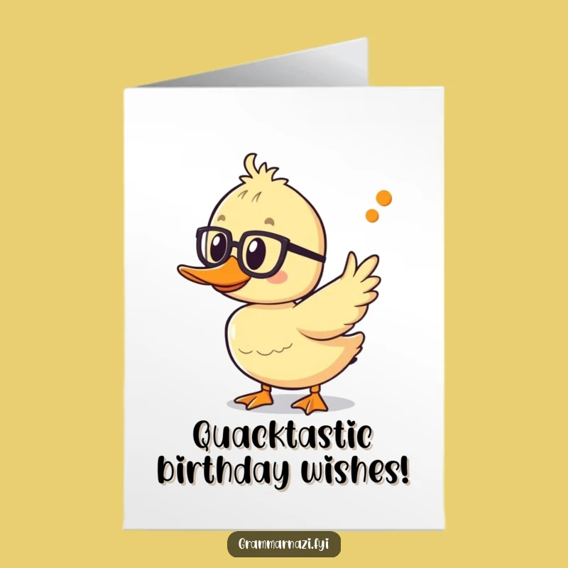 Free Printable Duckling Birthday Card: Grammar Guru DIY Downloadable Gift