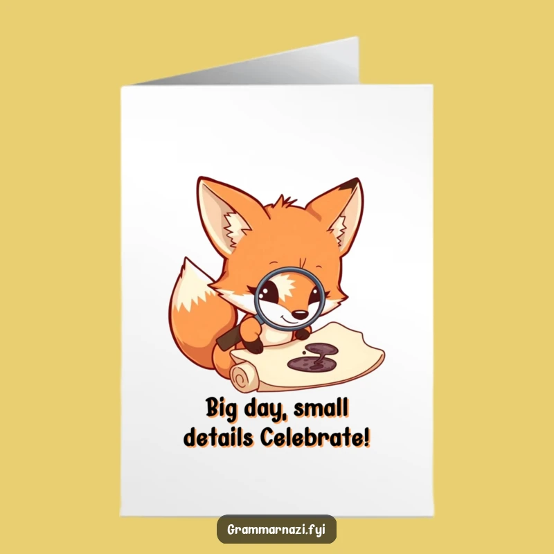 Free Printable Fox Birthday Card: Curious Investigator Funny Downloadable Greeting