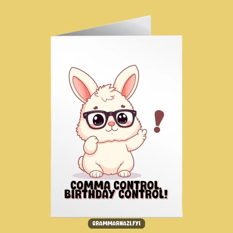 Free Printable Funny Bunny Birthday Card - Humorous Punctuation Owl Downloadable Gift