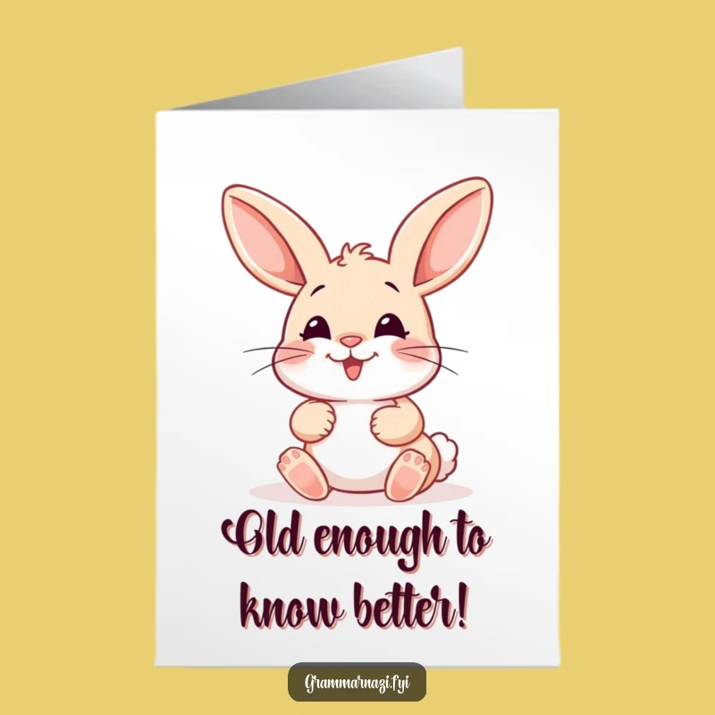 Free Printable Bunny Colon Card: Funny Birthday Downloadable, Perfect DIY Gift!