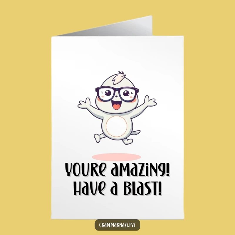 Joyful Free Printable Birthday Card: Creature's Apostrophe Dance, Fun Downloadable Gift