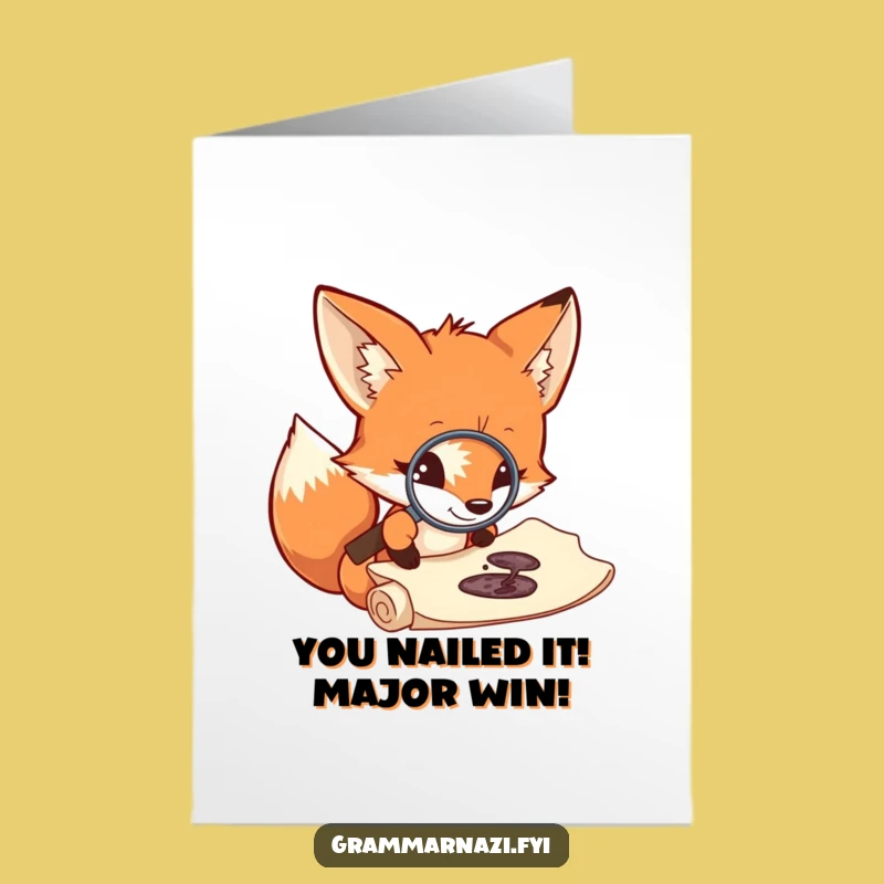 Free Printable Fox Congratulations Card: Detective of Details for Funny Success