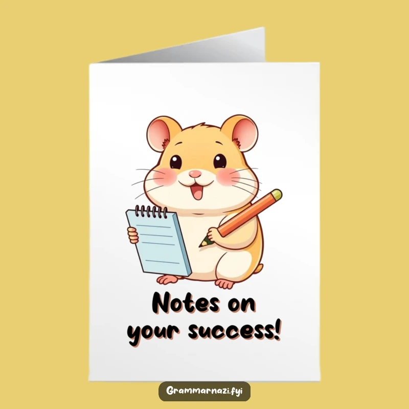 Free Printable Funny Hamster Congrats Card - Joyful Note-Taker Downloadable for Any Occasion