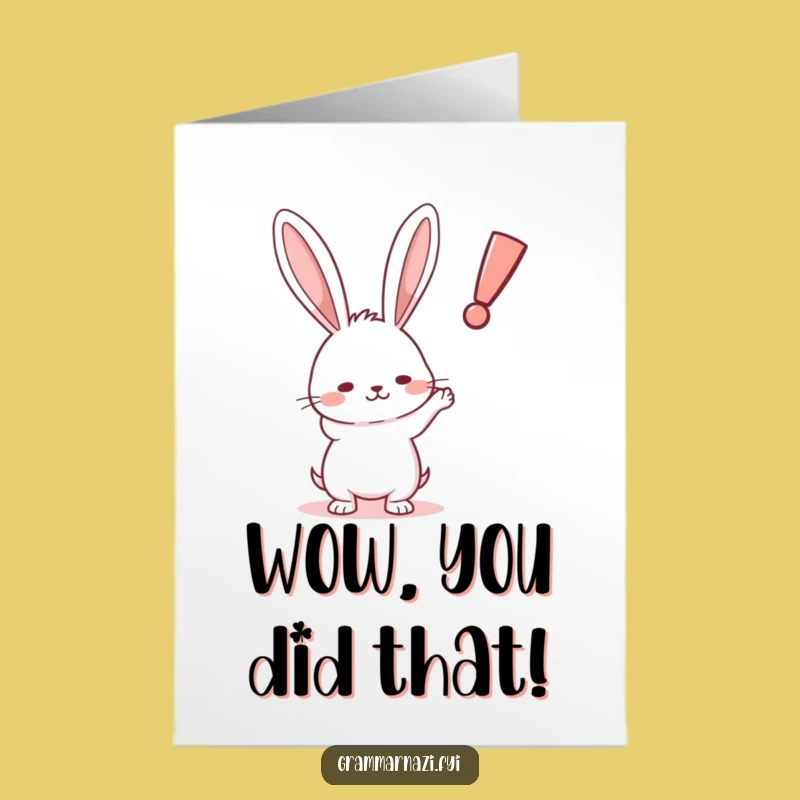Free Printable Congratulations Card: Rabbit's Point - Bold & Funny Downloadable