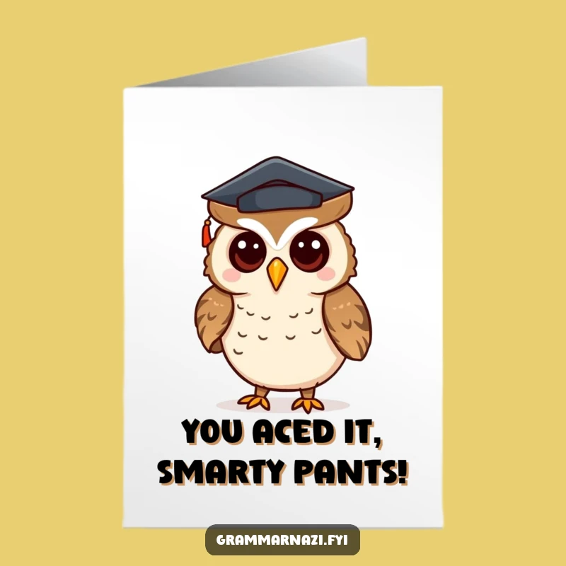 Free Printable Owl Congratulations Card - Funny Punctuation Grad Gift Download