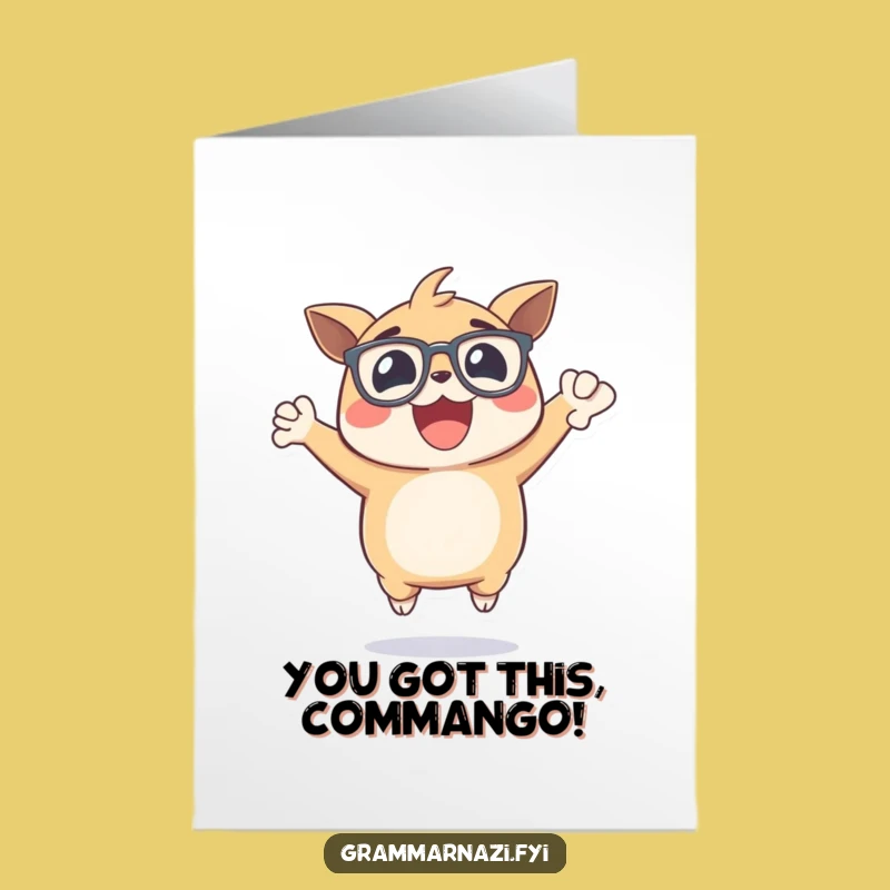 Joyful Free Printable Congrats Card: Creature Celebrates with a Comma