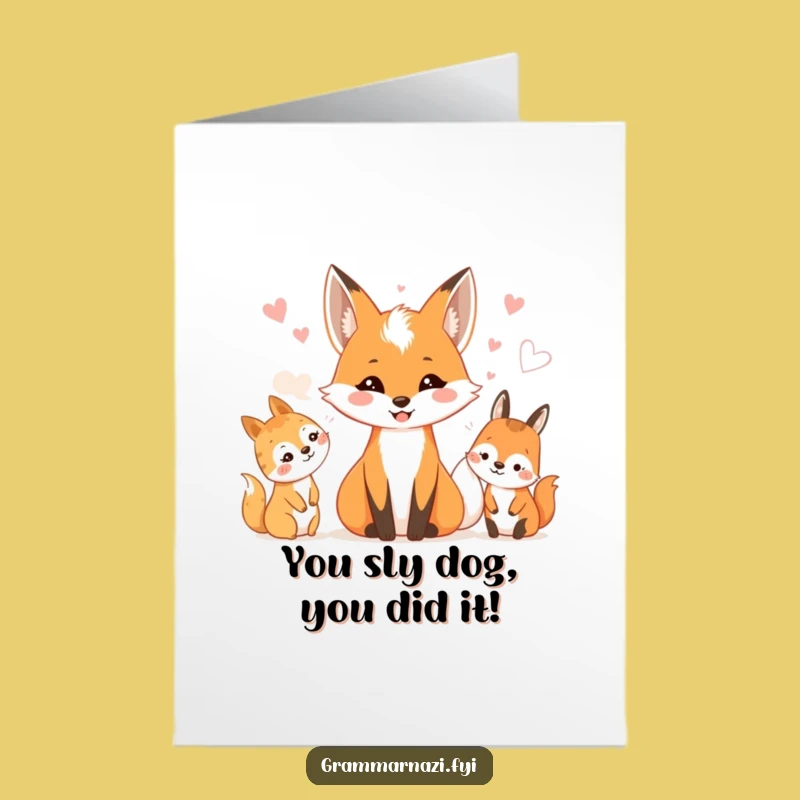 Free Printable Congrats Card: Fox Whispers, Clever Downloadable Gift for Big News