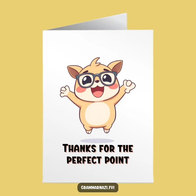 Free Printable Thank You Card: Creature's Comma Celebration