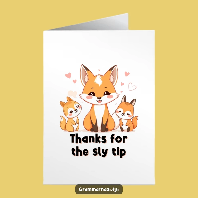 Free Printable Thank You Card: Fox Gossip, Heartfelt Downloadable Gift for Kindness