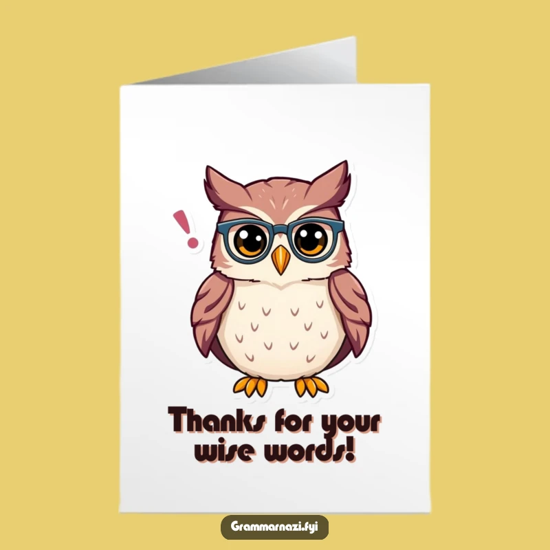 Free Printable Thank You Card: Owl's Apostrophe - Witty & Funny Gratitude