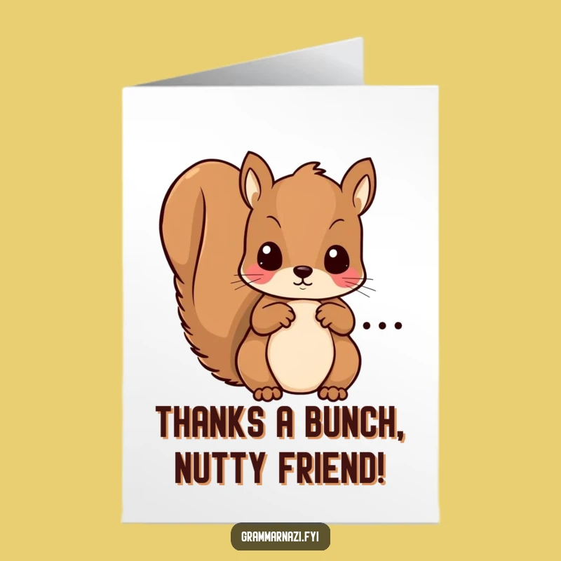 Free Printable Thank You Card: Squirrelly Corrections for Gratitude - Print at Home!