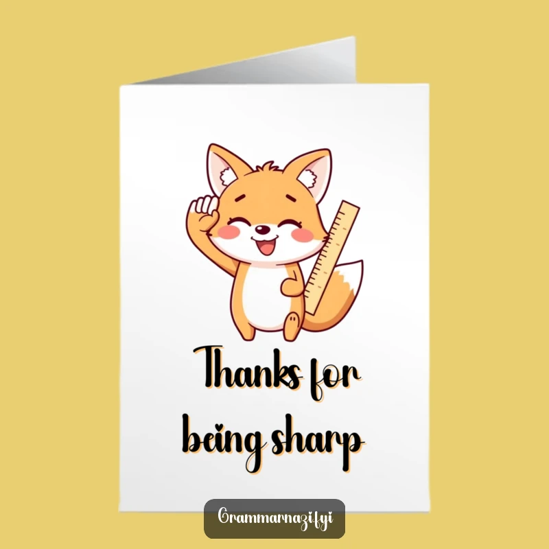 Sharp Free Printable Kawaii Fox Thank You Card - Downloadable Enthusiastic Gift