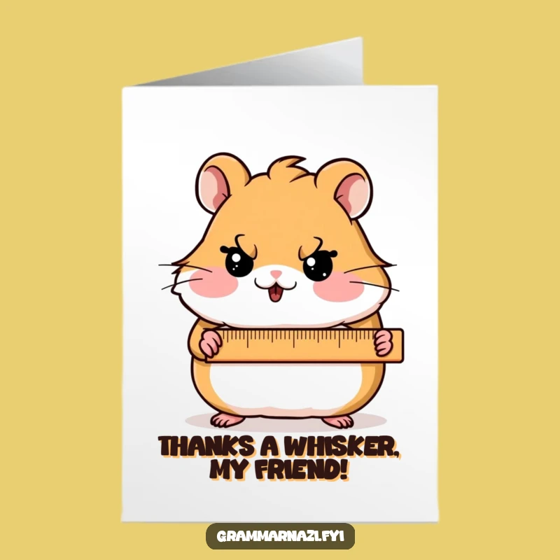 Free Printable Thank You Card: Hamster's Precise Thanks, Funny Downloadable Gift
