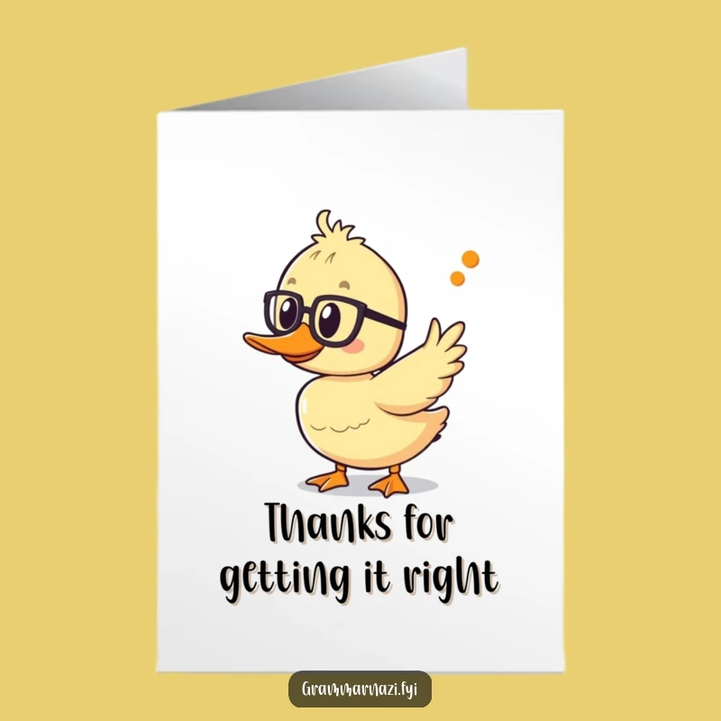 Free Printable Duckling Thank You Card: Grammatical Gratitude DIY Gift