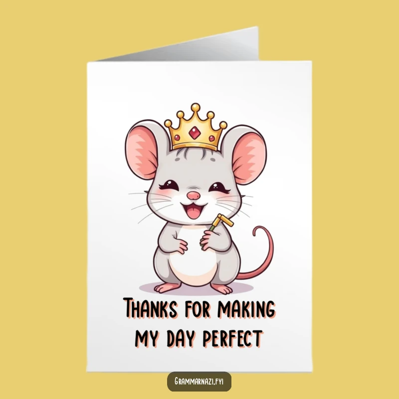 Free Printable Funny Mouse Thank You Card - A Royal Gesture of Gratitude!