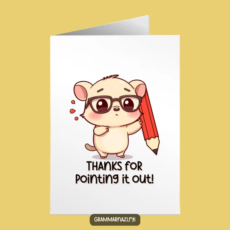 Free Printable Thank You Card: Spectacled Creature, Thoughtful DIY Downloadable Gift