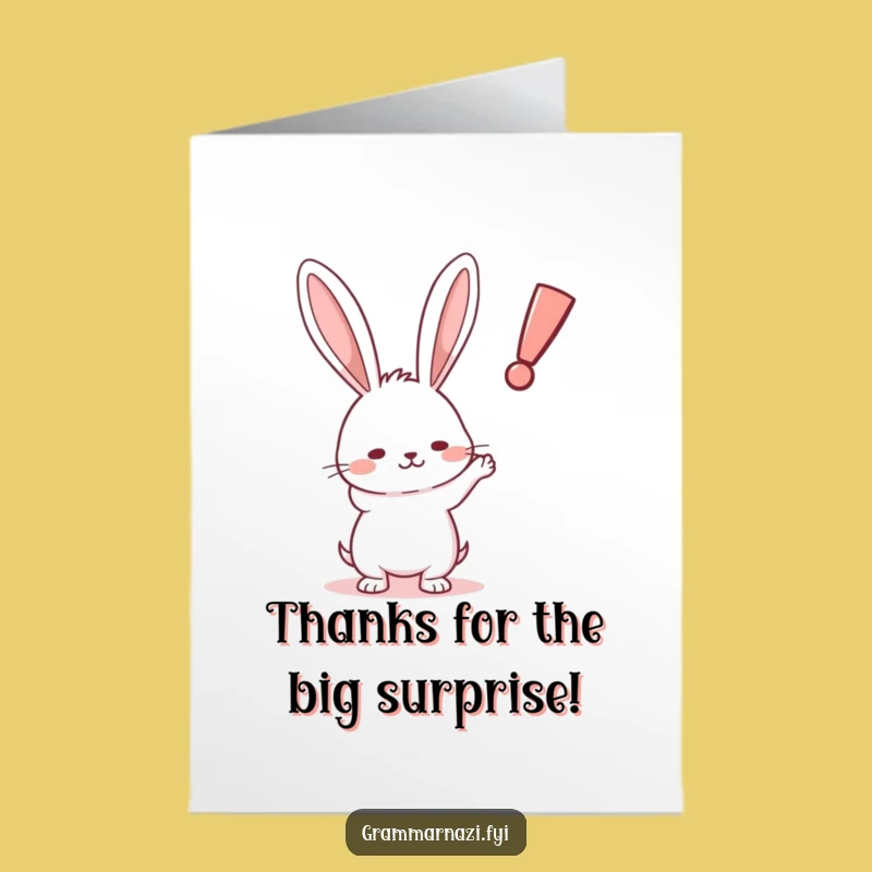 Free Printable Thank You Card: Rabbit's Point - Quirky & Funny Gratitude
