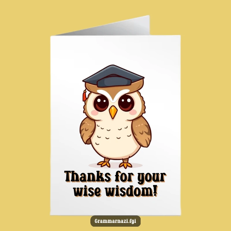 Free Printable Owl Thank You Card - Funny Punctuation Downloadable Gift