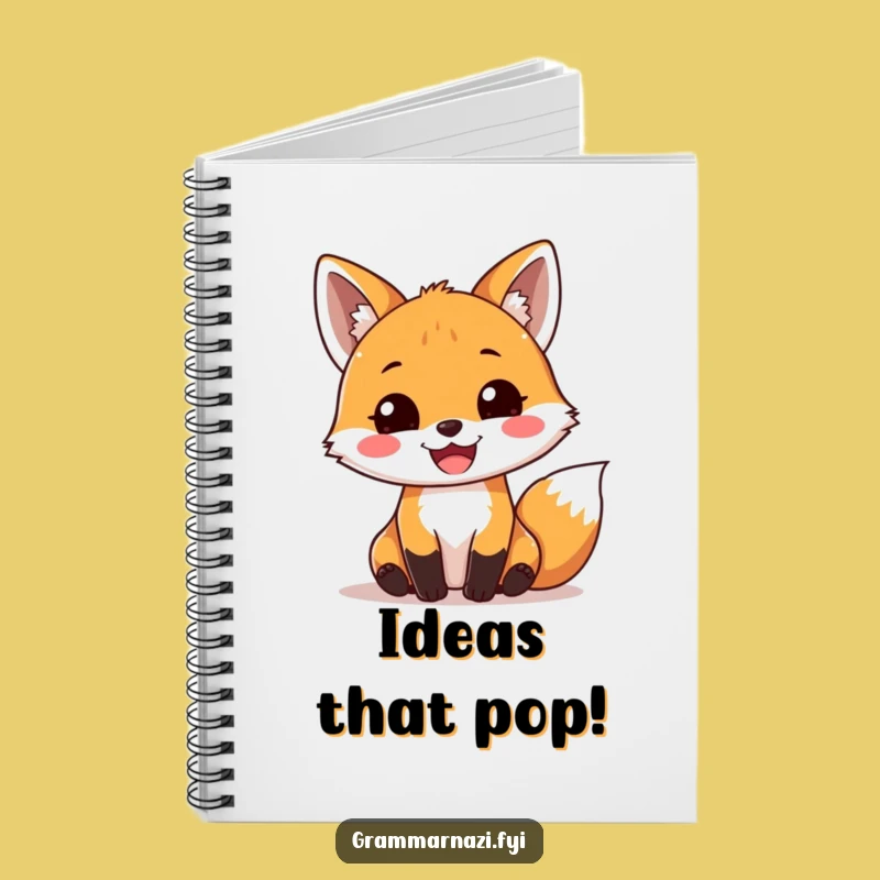 Funny Fox Grammar Notebook: Jot Down Ideas with Exclamation Points