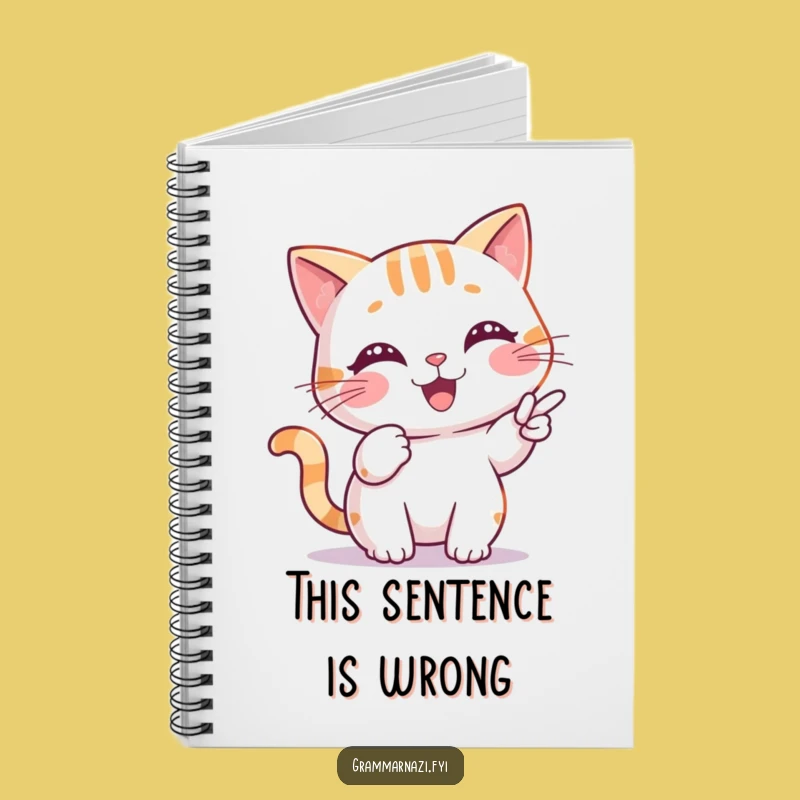 Funny Grammar Cat Notebook: Precise Editor, Journal for Ideas