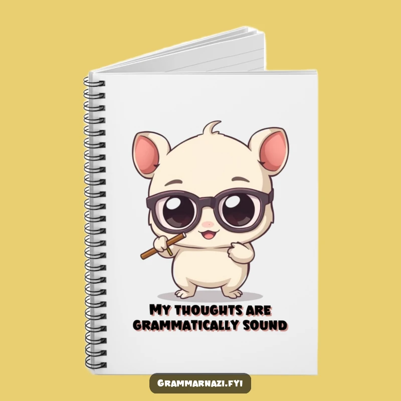 Funny Grammar Journal: Bespectacled Creature Erasing Apostrophe, Perfect for Notes Gift