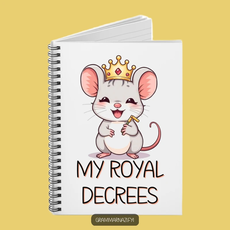 Funny Mouse Crown Polisher Notebook - Jot Down Perfect Punctuation Ideas