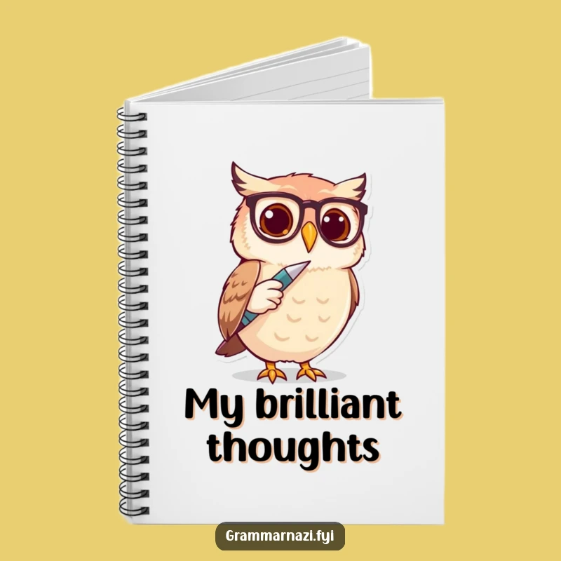Funny Owl Spectacle Writer Notebook - Jot Down Funny Ideas with Style