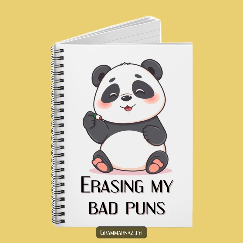 Funny Panda Grammar Notebook: Jot Down Corrections, Perfect Funny Gift