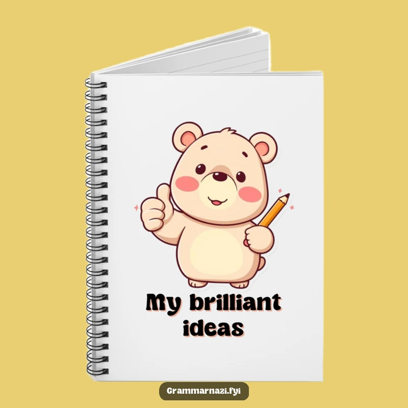 Funny Bear Thumbs Up Notebook: Jot Down Ideas with Pencil and Positivity