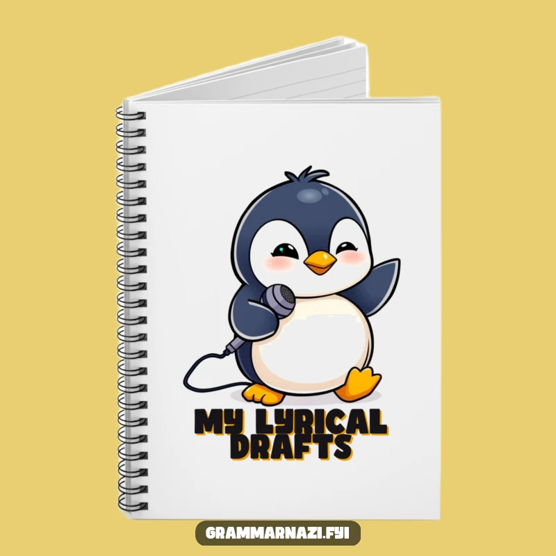 Funny Penguin Mic Notebook: Write Your Hit Song Ideas