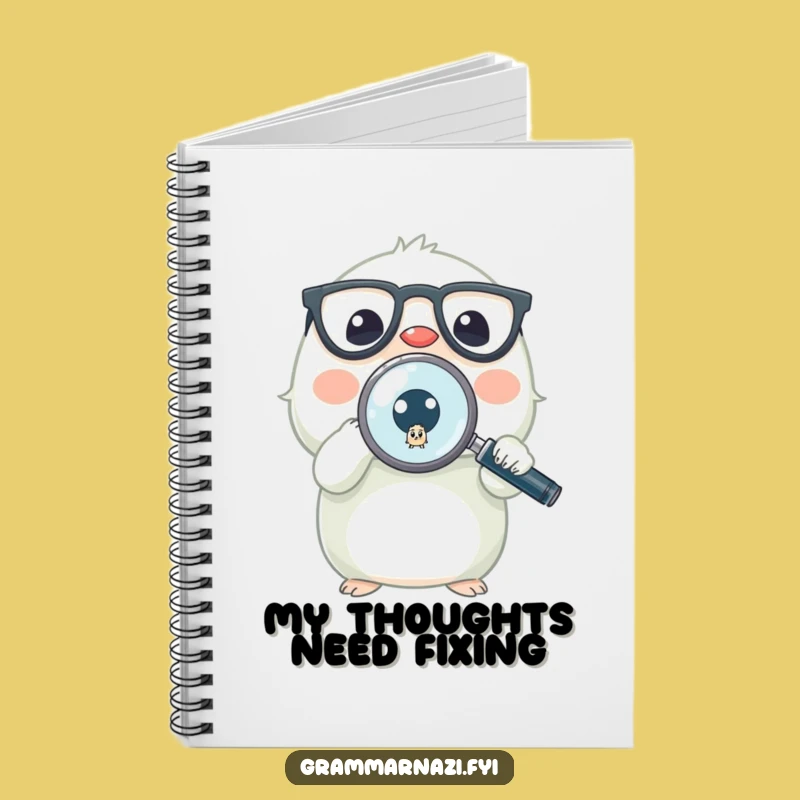 Funny Grammar Notebook: Tiny Creature Records Misplaced Period - Perfect Funny Gift for Writers