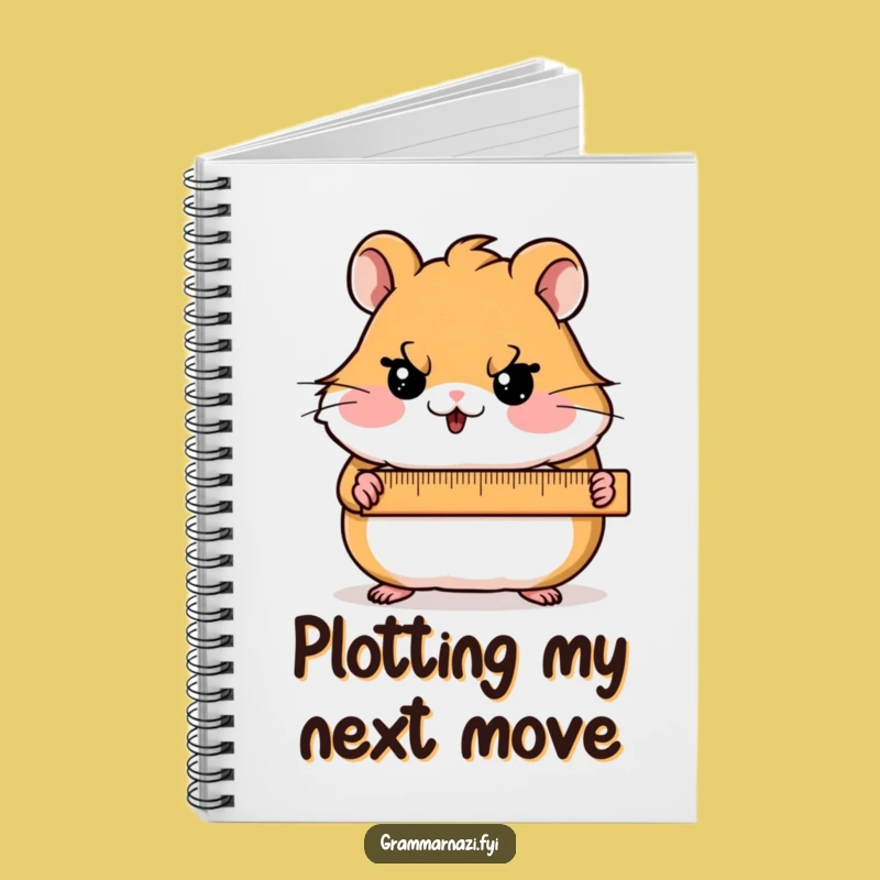 Serious Hamster Funny Notebook: Ruler Holder, Journal for Plans
