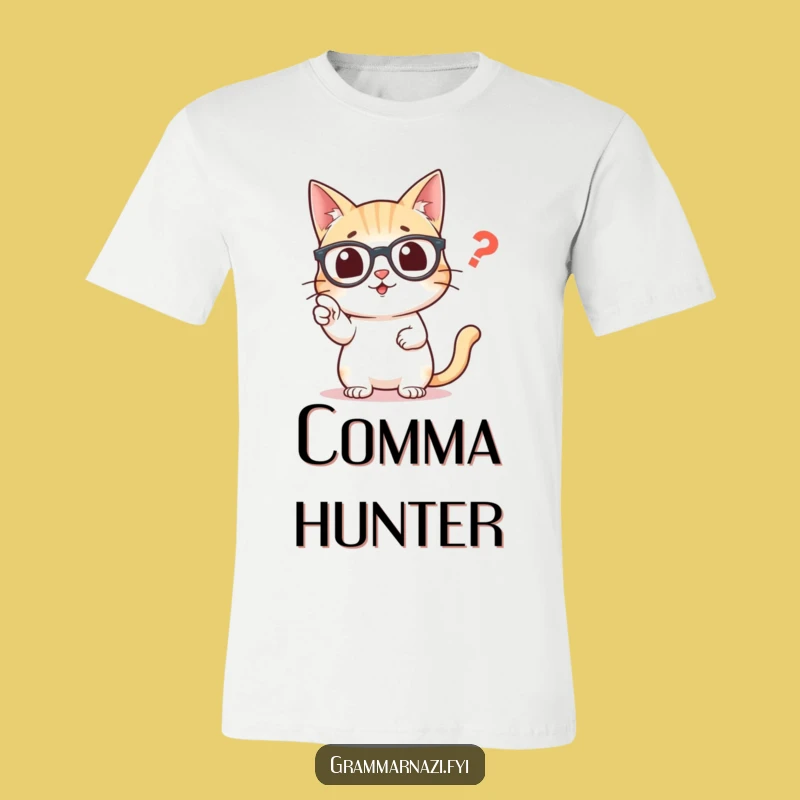 Funny Grammar Cat T-Shirt: Wear Your Punctuation Pride Boldly