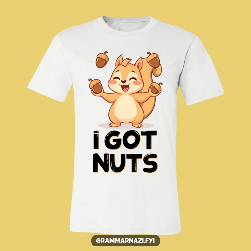 Funny Squirrel T-Shirt: Wear Your Delight with Acorn Juggling Charm