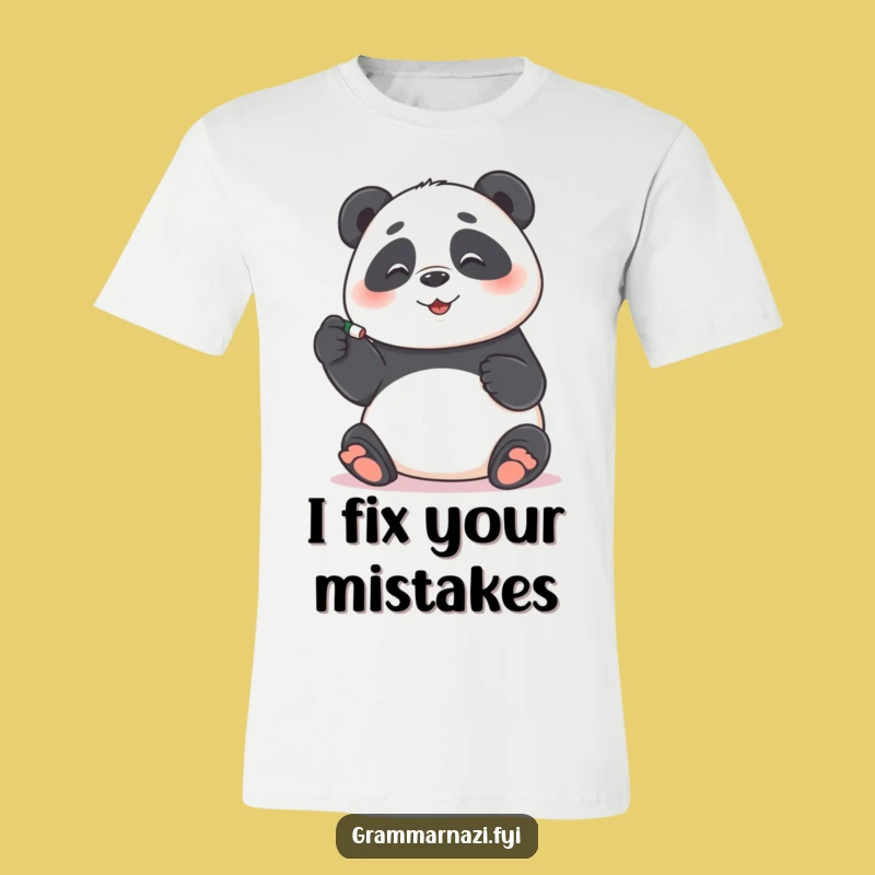 Funny Panda Grammar T-Shirt: Correcting Hyphens Design, Ideal Funny Gift